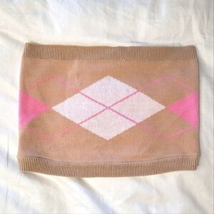 Nikka K Argyle Knit Bandeau Top Medium